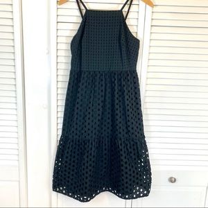 100% Cotton Black Eyelet Cami Dress Size 2